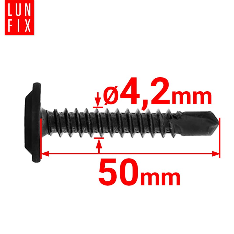 Wkręty samowiercące do metalu 4,2x50 fosfatowane 250szt.