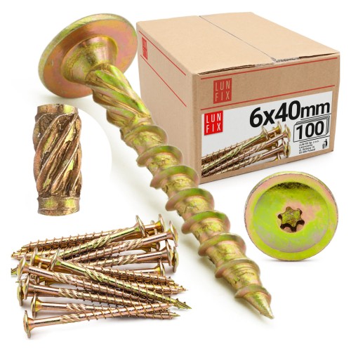 Wkręty ciesielskie talerzowe 6x40 do drewna WKCP 100szt.