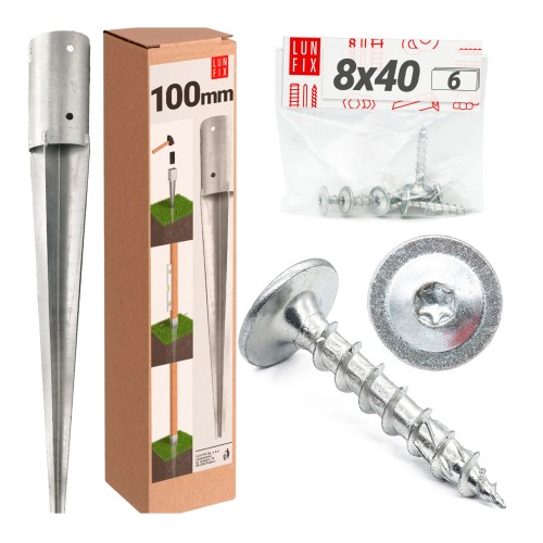 Zestaw podstawa słupa okrągła 100 + wkręty