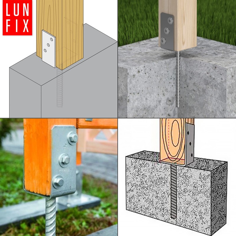Zestaw podstawa słupa z prętem 140 mm + wkręty