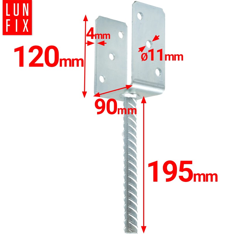 Zestaw podstawa słupa z prętem 90 mm + wkręty