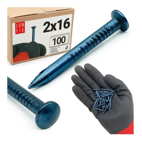 Gwoździe utwardzane 2x16mm niebieszczone 100szt.