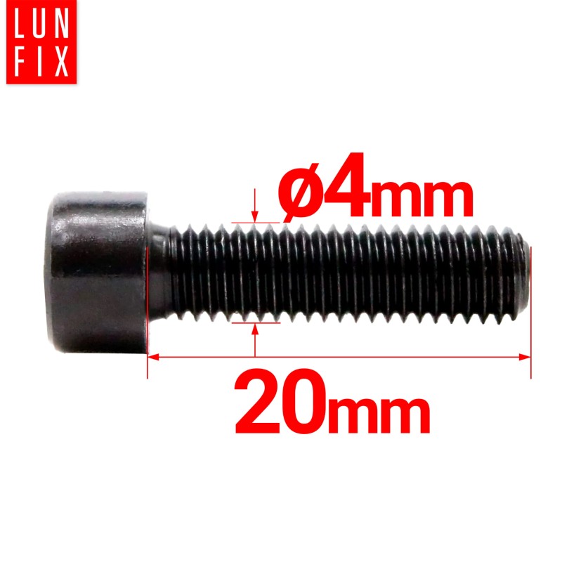 Śruba imbusowa M4 20mm  czarny ocynk DIN 912 kl 8.8 1kg