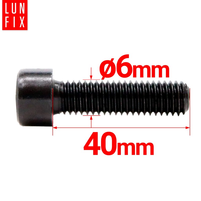 Śruba imbusowa M6 40mm  czarny ocynk DIN 912 kl 8.8 1kg