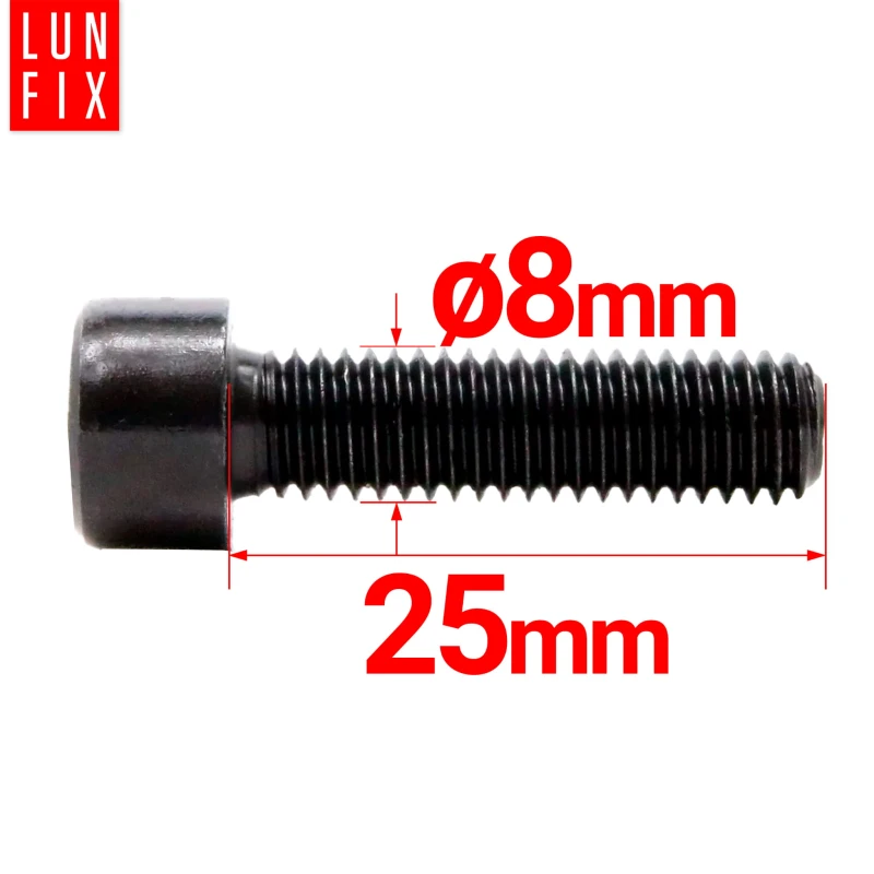 Śruba imbusowa M8 25mm  czarny ocynk DIN 912 kl 8.8 10szt