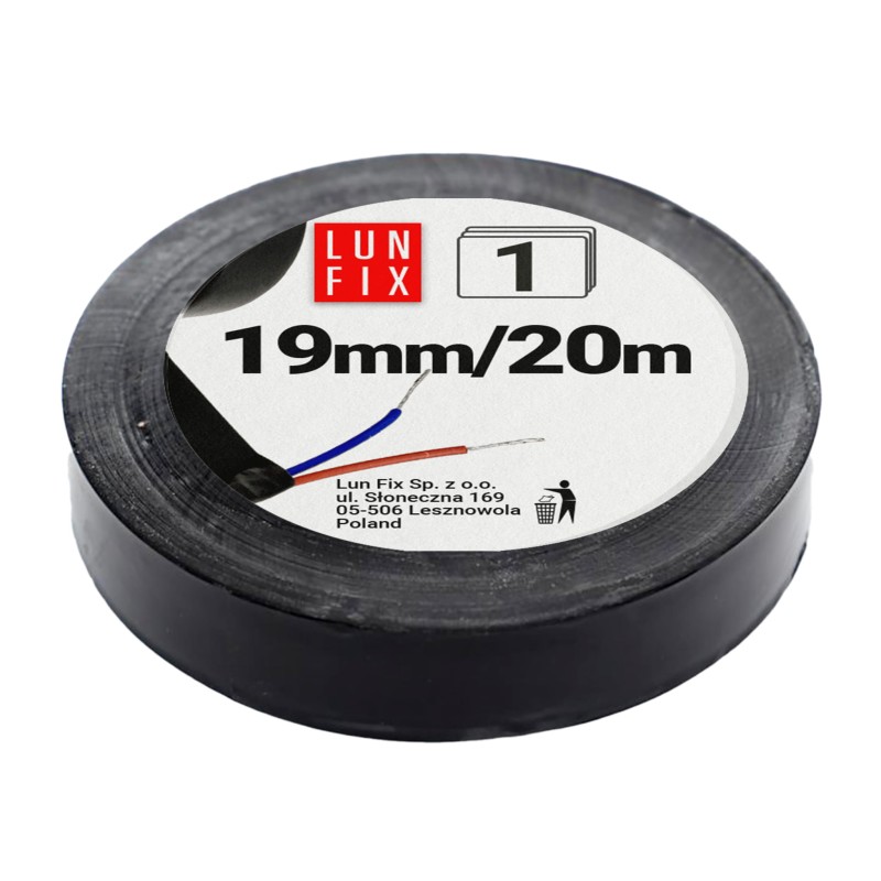 Taśma izolacyjna PVC czarna 19mm 20m 1szt.