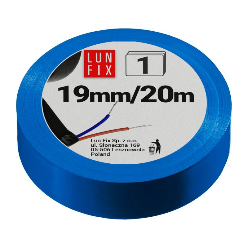 Taśma izolacyjna PVC niebieska 19mm 20m 1szt.