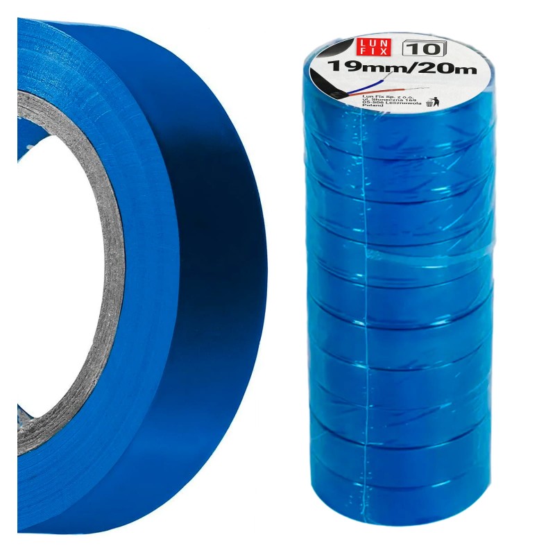 Taśma izolacyjna PVC niebieska 19mm 20m 10szt.
