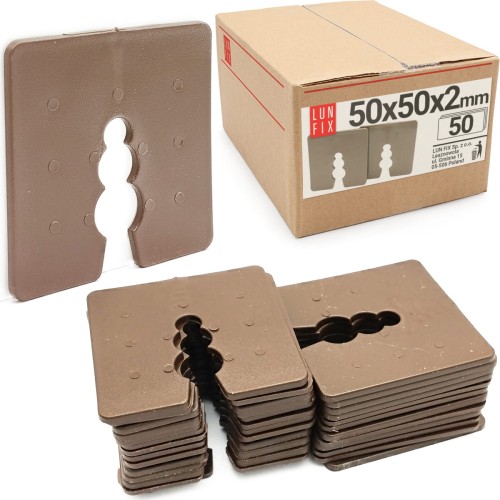Podkładka dystansowa 2mm 50x50mm wyrównująca 50szt.