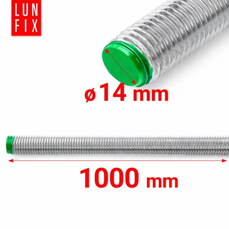 Pręt gwintowany nierdzewny M14x1000 mm stal A2 10szt.