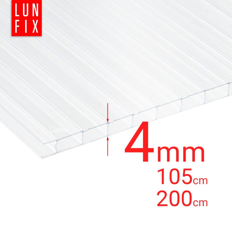 Poliwęglan komorowy 4mm płyta bezbarwna 105x200cm