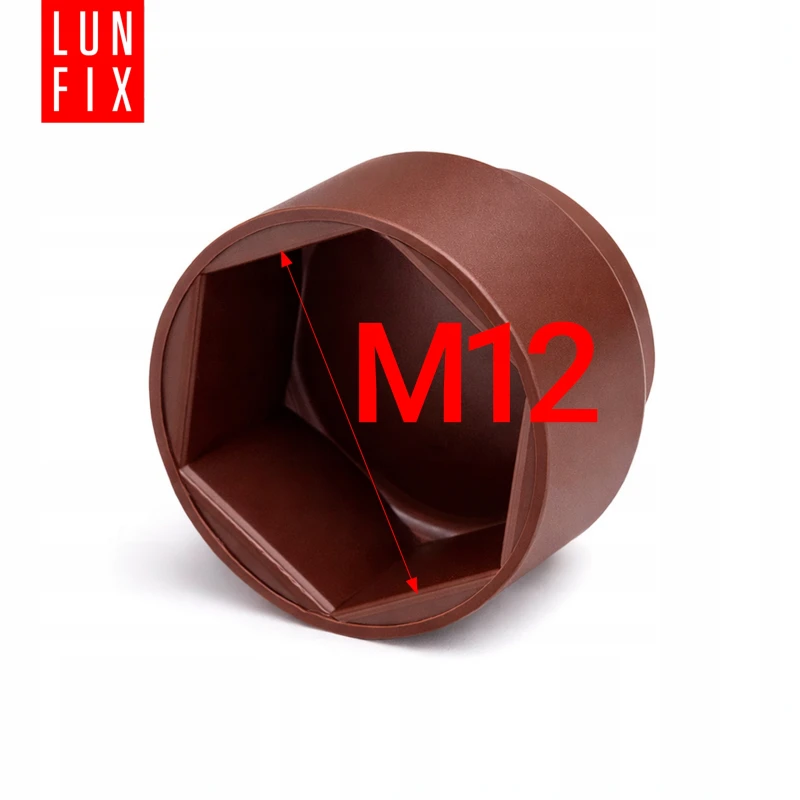 Maskownica nakrętki M12/19 brązowa zaślepka na śruby 10 szt.
