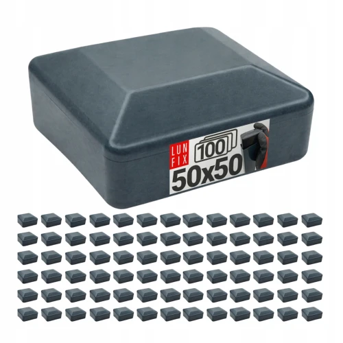 Nasadka zewnętrzna na słupek kwadratowy 50x50 mm, grafitowa – 100 szt.