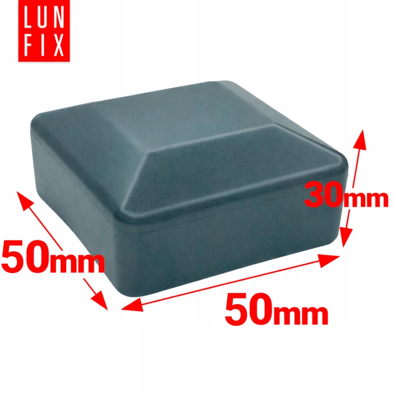 Nasadka zewnętrzna na słupek kwadratowy 50x50 mm, grafitowa – 100 szt.