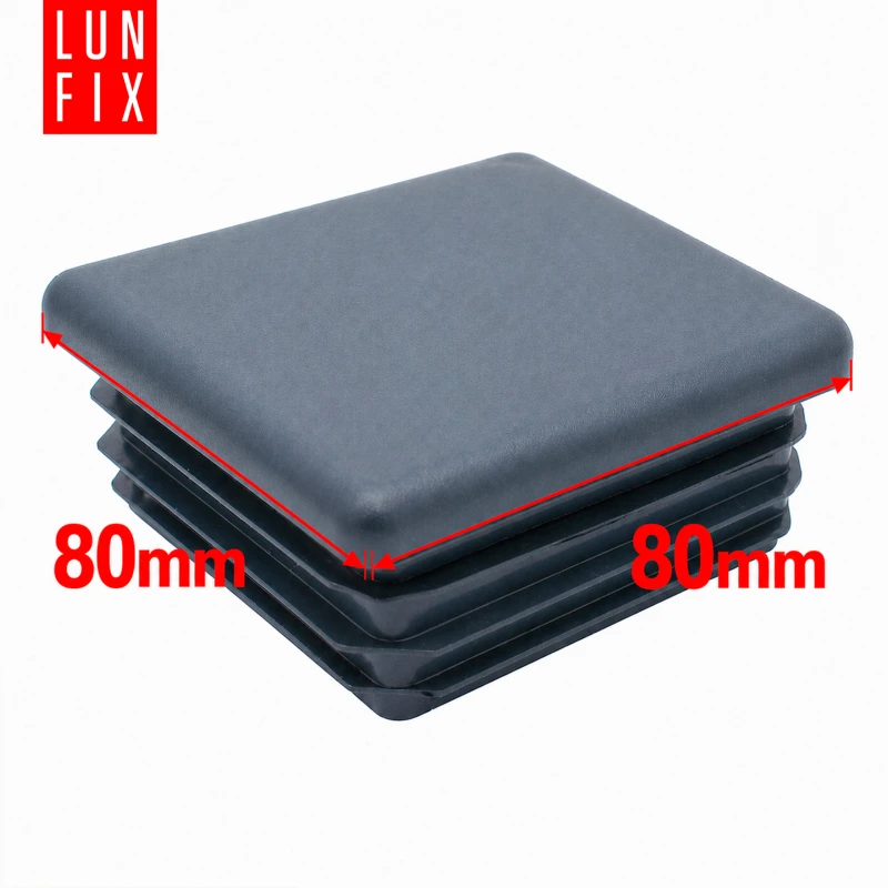 Zaślepka kwadratowa grafit 80x80 mm do słupka ogrodzeniowego 10 szt. - Zatyczki do słupków, korki, wkładki