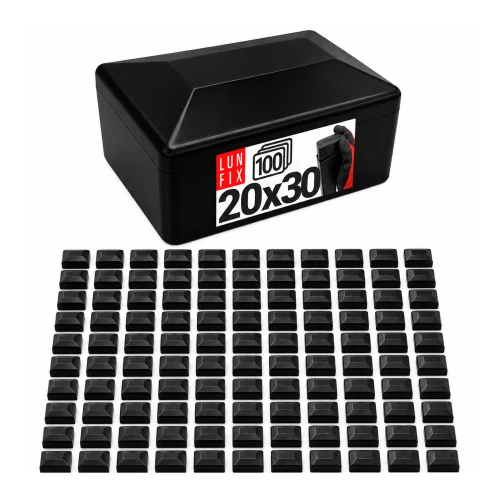 Zaślepka prostokątna czarna 20x30 mm do słupka ogrodzeniowego 100 szt. - Zatyczki do słupków, korki, wkładki