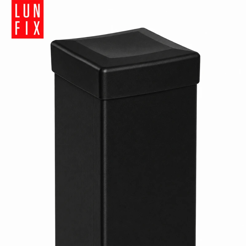 Zaślepka prostokątna czarna 20x30 mm do słupka ogrodzeniowego 100 szt. - Zatyczki do słupków, korki, wkładki