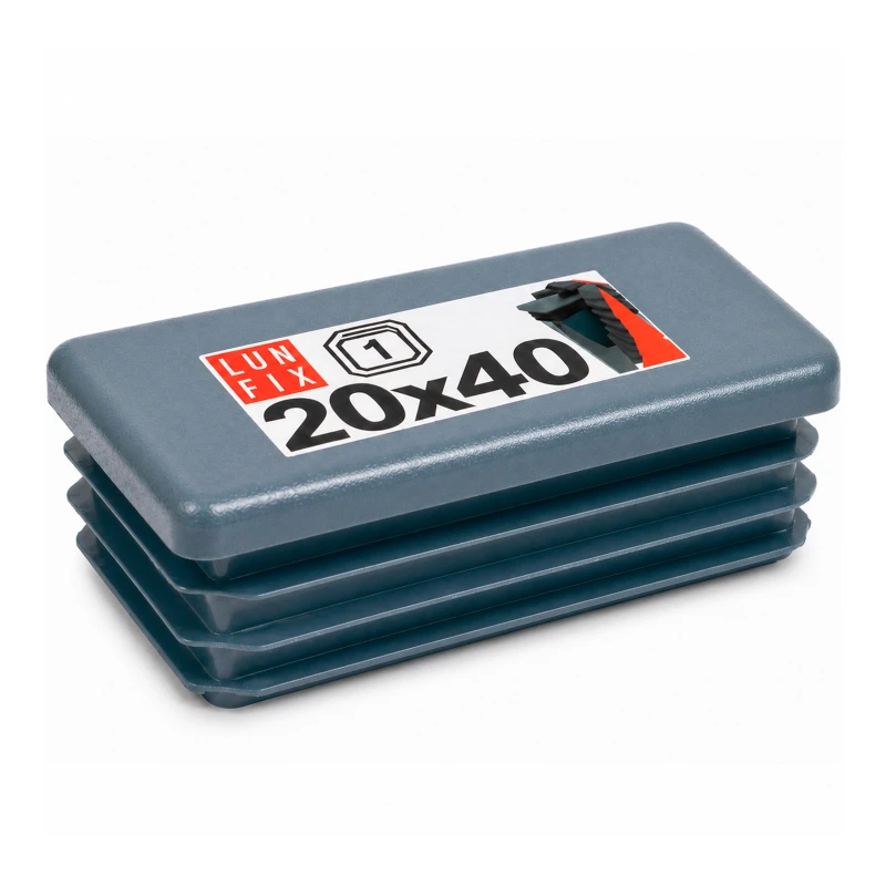 Zaślepka prostokątna grafit 20x40 mm do słupka ogrodzeniowego 1 szt. - Zatyczki do słupków, korki, wkładki
