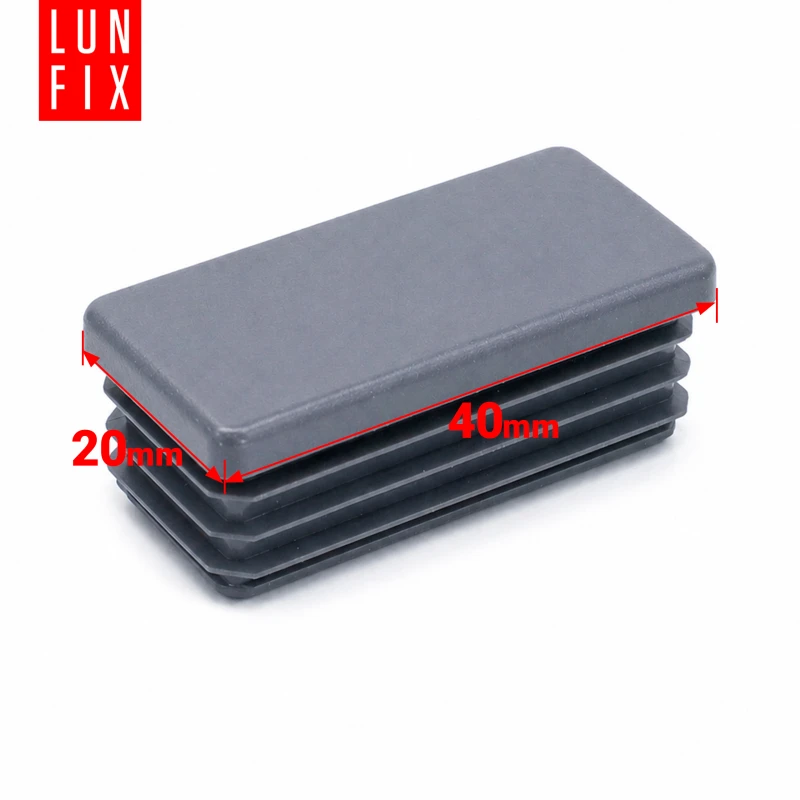 Zaślepka prostokątna grafit 20x40 mm do słupka ogrodzeniowego 1 szt. - Zatyczki do słupków, korki, wkładki