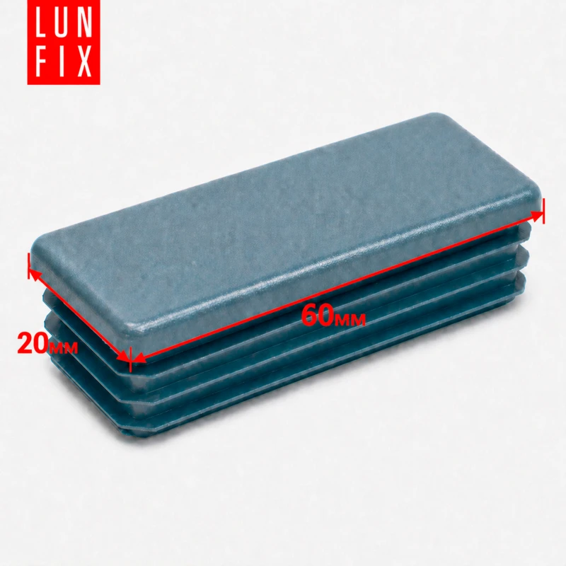 Zaślepka prostokątna grafit 20x60 mm do słupka ogrodzeniowego 10 szt. - Zatyczki do słupków, korki, wkładki