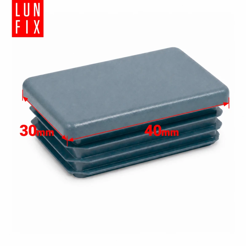 Zaślepka prostokątna grafit 30x40 mm do słupka ogrodzeniowego 10 szt. - Zatyczki do słupków, korki, wkładki