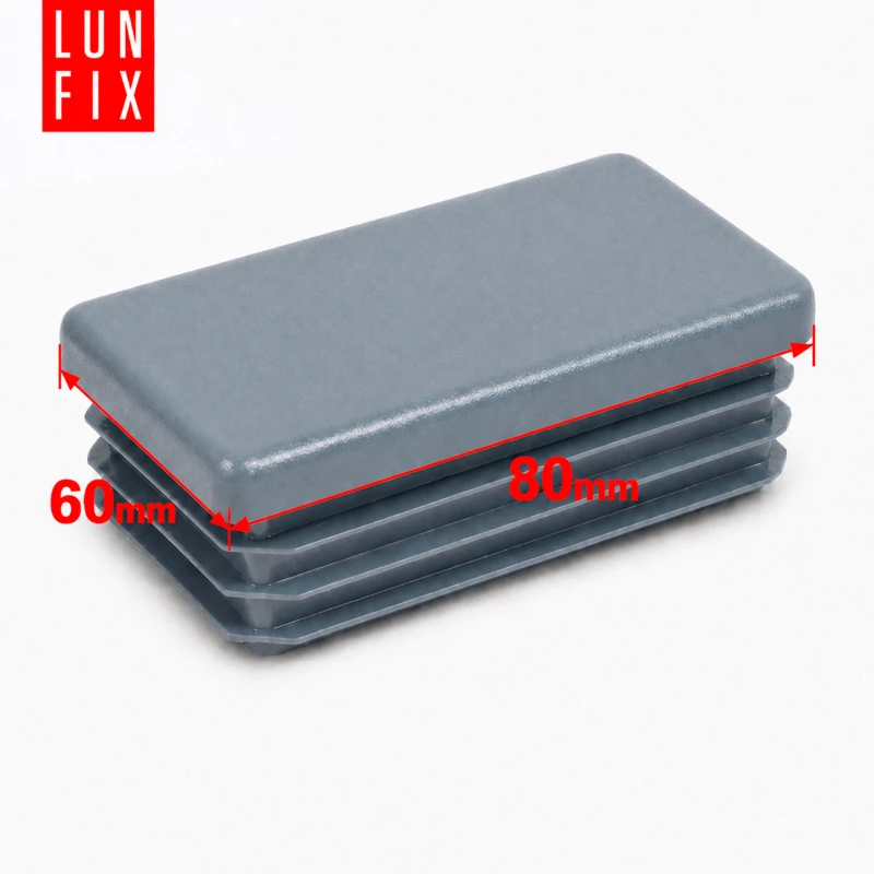 Zaślepka prostokątna grafit 60x80 mm do słupka ogrodzeniowego 10 szt. - Zatyczki do słupków, korki, wkładki