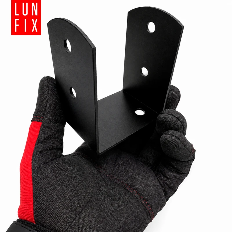 Podstawa słupa typu U 70x70x120x2,5 mm czarna PSOL – 4 szt.