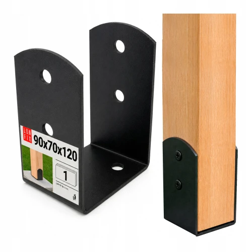 Podstawa słupa typu U 90x70x120x2,5 mm czarna PSOL – 1 szt.