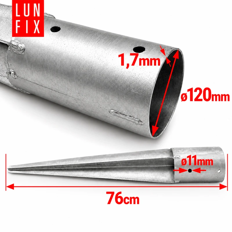 Podstawa słupa wbijana okrągła 120 mm – 1 szt.