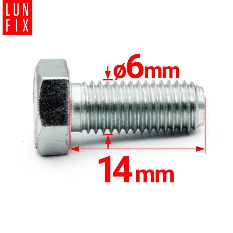 Śruba sześciokątna DIN 933 M6x14 kl. 8.8 ocynkowana – 1 kg