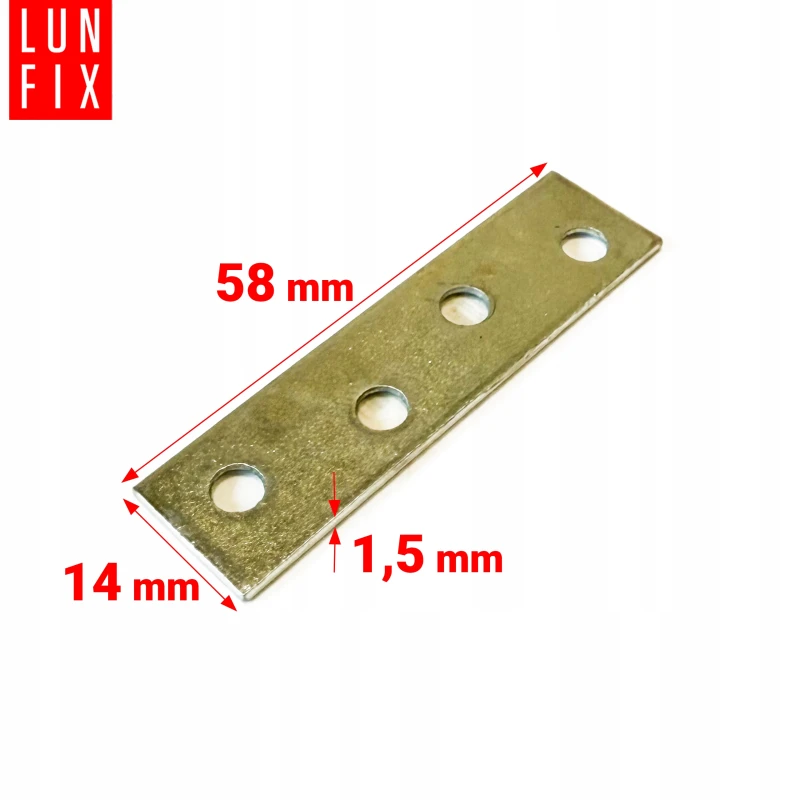 Łącznik płaski 60x14 ciesielski metalowy meblowy 50szt. - Lun Fix