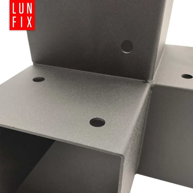 Łącznik belki czarny Y 100x100 mm i wkręty 8x40 mm czarne - zestaw montażowy
