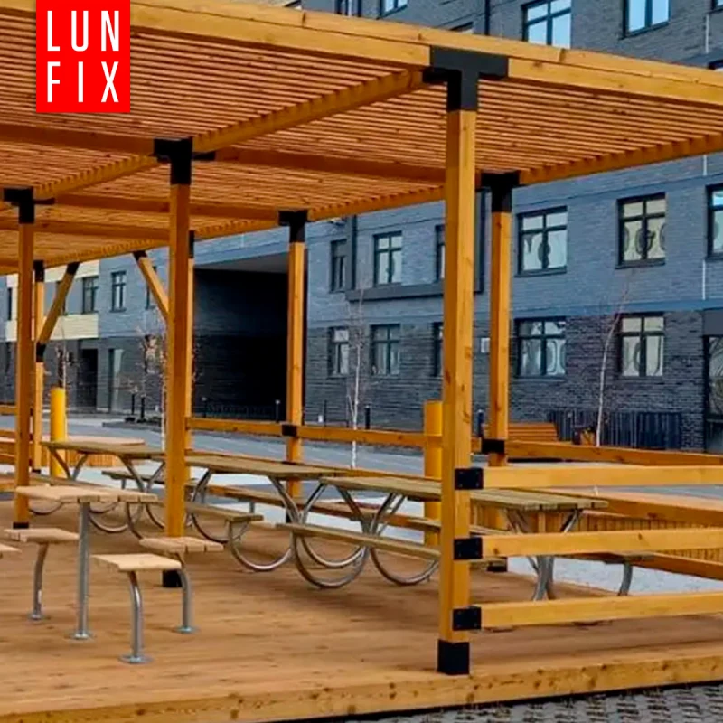 Łącznik belki czarny Y 100x100 mm i wkręty 8x40 mm czarne - zestaw montażowy