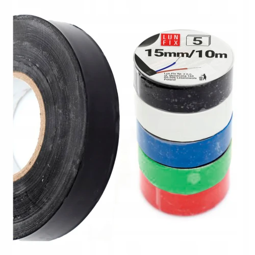 Taśma izolacyjna PVC mix kolorów 15mm 10m 5szt.