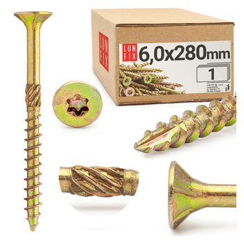 Wkręty ciesielskie stożkowe 6x280 do drewna KMWHT 1szt.