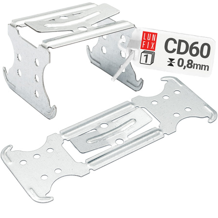 Łącznik krzyżowy CD60 płyta G-K płaski 1szt.