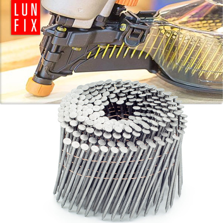 Gwoździe do gwoździarki bębnowej 90mm 3x90 3,5" pierścieniowe na drucie 4050szt.