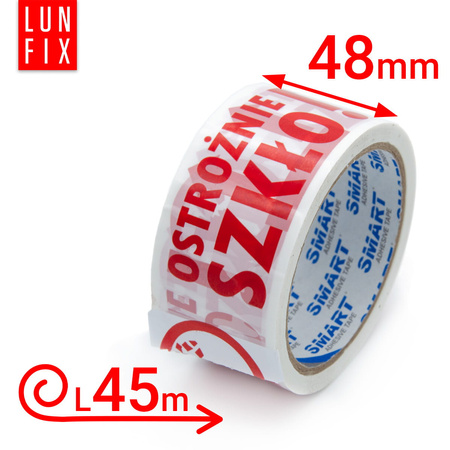 Taśma pakowa "ostrożnie szkło" 48mm/50mb