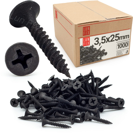 Wkręty do płyt gipsowych g-k 3,5x25 do profili metalowych KSGM 1000szt.