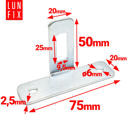 Łącznik typu "T" do mocowania paneli ogrodzeniowych ocynkowany 1szt.