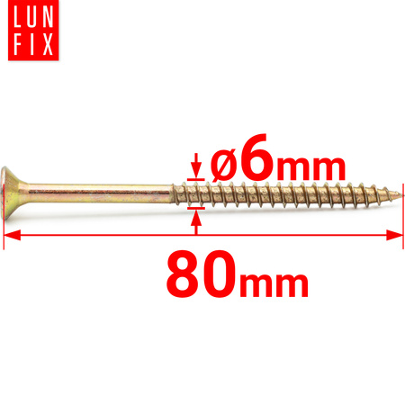 Wkręty uniwersalne 6x80 hartowane ocynkowane KDH 200szt.