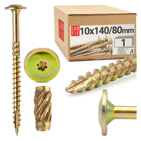 Wkręty ciesielskie talerzowe 10x140 do drewna WKCP 1szt.