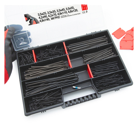 Zestaw wkrętów do płyt gipsowych 280 szt. + bit PH2