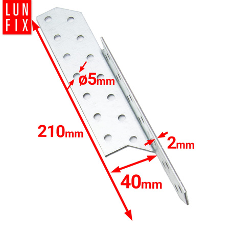 Łącznik krokwiowy LK4 ciesielski 210x40 mm PRAWY 10szt.