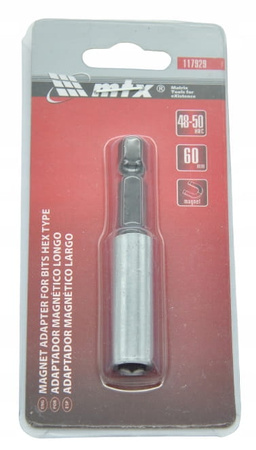 Uchwyt do bitów, przedłużka magnetyczna 1/4"x60mm