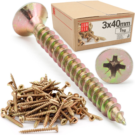 Wkręty uniwersalne 3x40 hartowane ocynkowane KDH 1kg