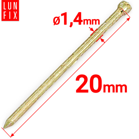 Gwoździe stolarskie 1,4x20mm żółte ocynkowane DIN1152 5kg