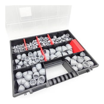 245 el. zestaw maskownic szarych M5-M20 + organizer