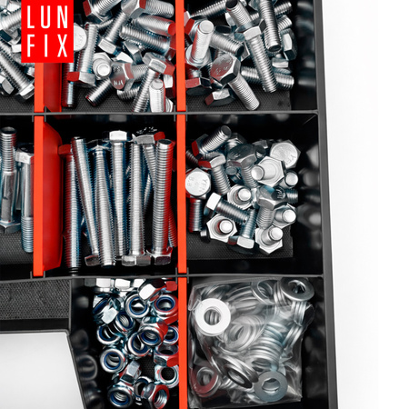 Śruby nakrętki podkładki 390szt. zestaw M10 ocynk