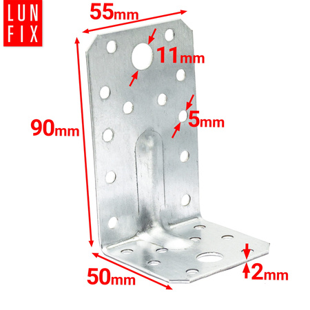 Kątownik z przetłoczeniem KPL3 50x90x55x2,0 1szt.